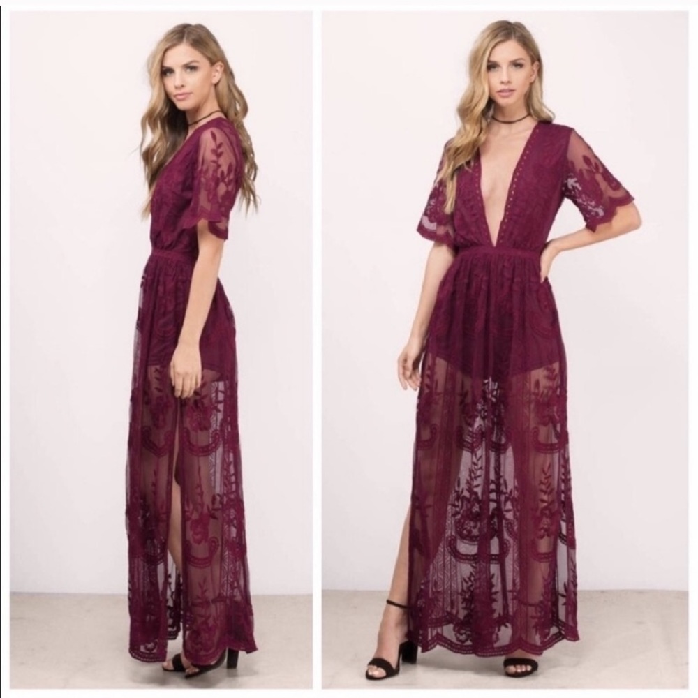 Deep V-Neck Lace Romper Dress